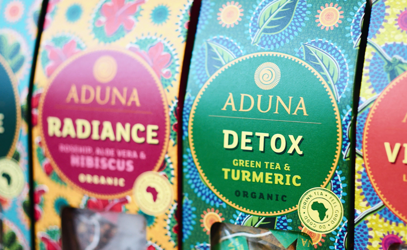 阿杜纳茶品牌包装设计，大胆而生动食品vi设计
