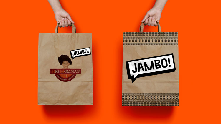 伦敦Jambo餐饮外卖初创企业“对话式”品牌形象塑造，logo设计