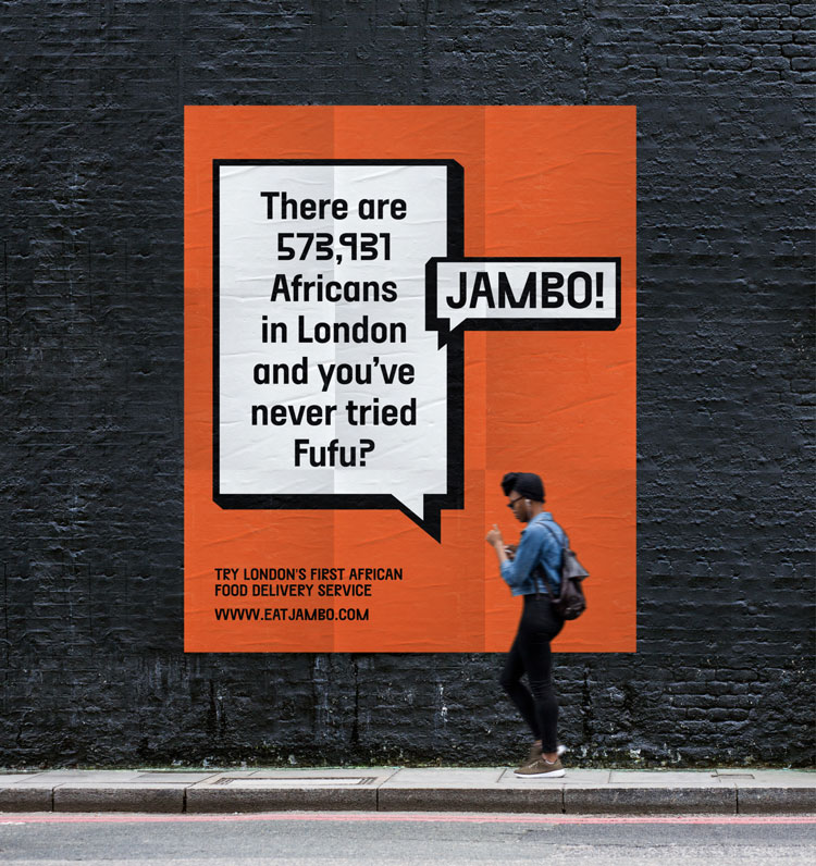 伦敦Jambo餐饮外卖初创企业“对话式”品牌形象塑造，logo设计