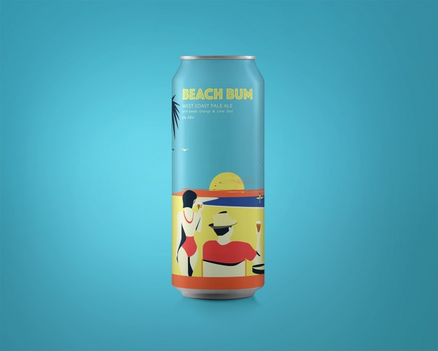 Beatzniks系列啤酒易拉罐插图包装设计
